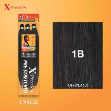 Sensationnel X-Pression Prestretched Braiding Hair - 3x Braid 58 Inch All Kanekalon Flame Retardant Synthetic Braid For Box Braids And Twists (1 Pack, 1B OFFBLACK) - ColorC - View 2