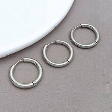 3pcs 8-18mm Stainless Steel Ear Hoop Gold Color Earring For Women Men DIY Jewelry Making Earring Punk Hiphop Piercing Accessory - Multicolor - View 20