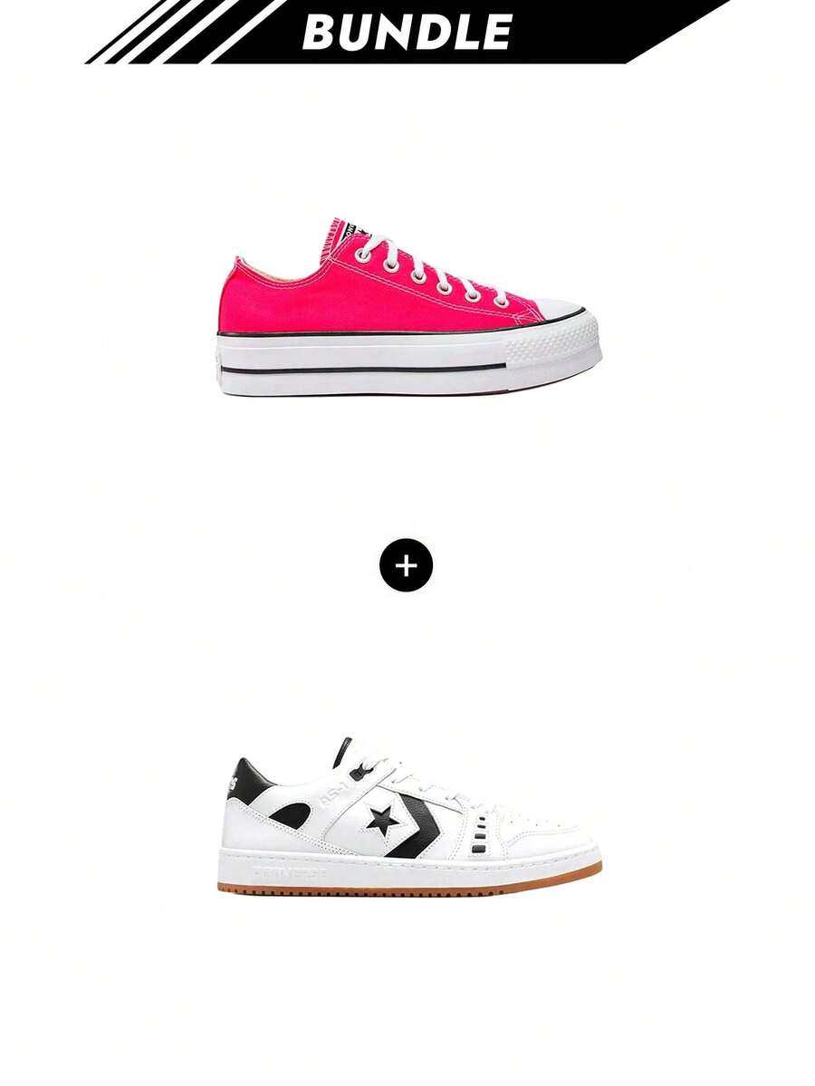 Converse [Bundle] Chuck Taylor All Star A11539C - Sneakers + Chuck Taylor All Star CONS AS-1 Pro Women's Sneakers White A07318C - Pink+White - View 1