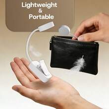 VOLACI 1pc 4LED Clip-On Book Light, Black/White Optional, Eye-Protection Reading Lamp, 3-Level Color Temperature + Brightness Adjustment, Portable Mini Clip Light (Battery Not Included) - multicolor - View 9