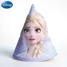 Monogram 10PCS Disney Officially Licensed Frozen Theme Princess Birthday Party Disposable Tableware Set Dessert Table Scene Decoration Layout Outdoor Picnic Tablecloth Dinner Plate Birthday Hat Water Cup Straw Pull Flag Birthday Gift - Frozen - View 7