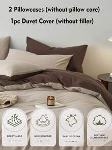3pcs 100% Polyester Duvet Cover Set (1 Duvet Cover And 2 Pillow Shams), Modern Style Home Bedding Set, Suitable For All Seasons - Multicolor - View 7