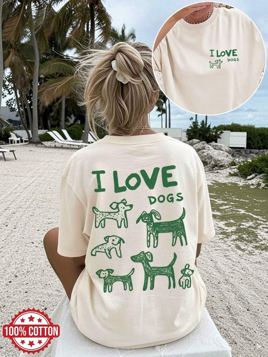 Women T-Shirts - 杏色 - 查看 1