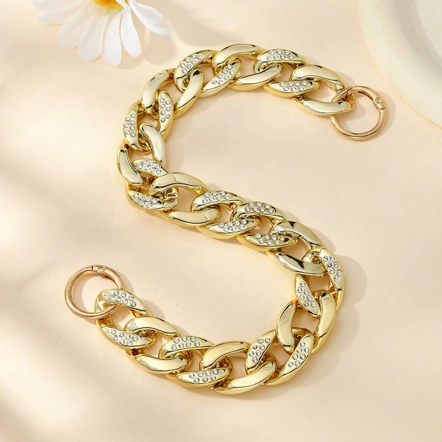 1pc Acrylic Rhinestone Bag Strap - Gold - View 1