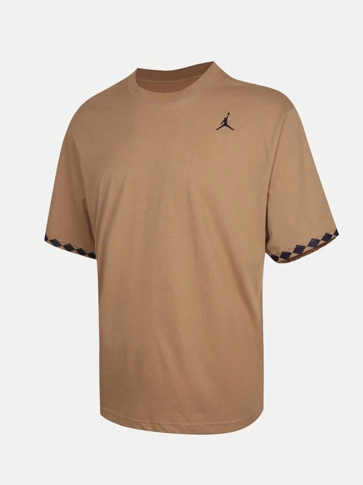 Jordan Kaos Rajut Lengan Pendek Tanpa Kerah Pria AS FIRST CLSS 85 SS TIW1598-242 - Coklat - View 1