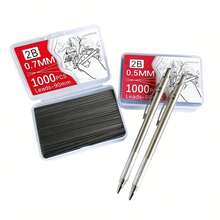 1000pcs MROOFUL Mechanical Pencil Lead Refills Compatible For HB Lead Core - Large Pack With 0.5/0.7/0.9/1.3/2.0mm Line Widths, Resin Replacement Pencil Tips (Students, Office) - Affordable Gift Box.Back To School. - Lead - View 2