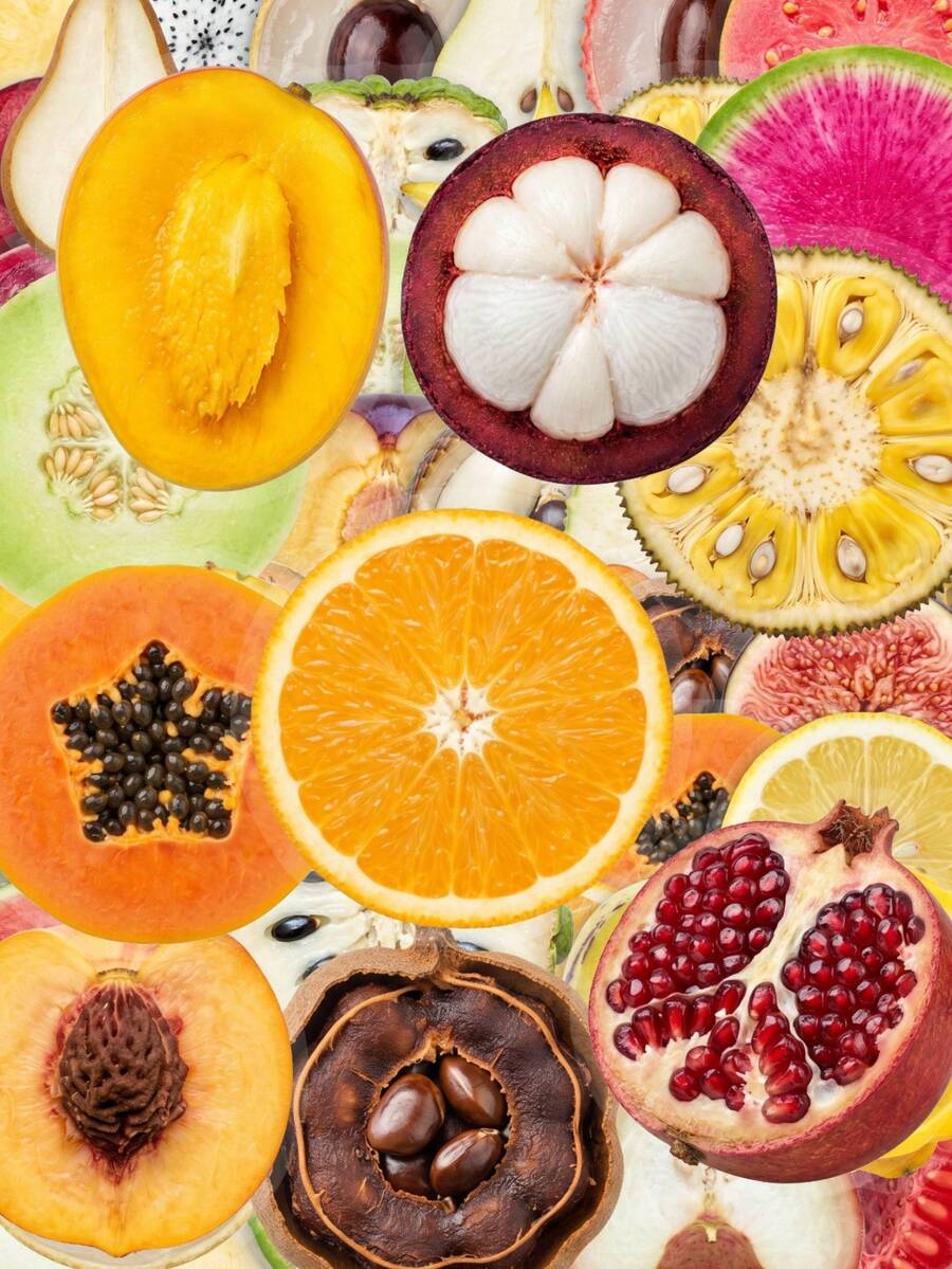 50Pcs Fresh Fruit Slice PET Stickers, Multi Round Cross-Section Layout, Moisture Proof No Paper Damage, Thermal Cup Notebook Gift Box Bestie Summer Mini Decor - 7*6*1 - View 1