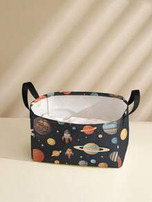 1pc, Round Storage, Extra Large Capacity Foldable, Durable, Space Pattern Printed Large Capacity Foldable Round Storage Basket, With Handle, Baby Room Multi-Purpose Storage Basket, Baby Sundries Organization Storage Basket Large Capacity Storage Box, Baby Room Storage, Baby Supplies Storage, Diaper Storage, Clothing Storage, Baby Supplies Sundries Storage, Multi-Purpose Storage Box, Foldable Baby Supplies Storage Box - Multicolor - View 16