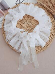 Yanxyad Clown Collar And Cuffs Pierrot Clown Ruffle White Victorian Style Ruffle Collar Circus Ruffle Collar Costume Accessory - White - View 10