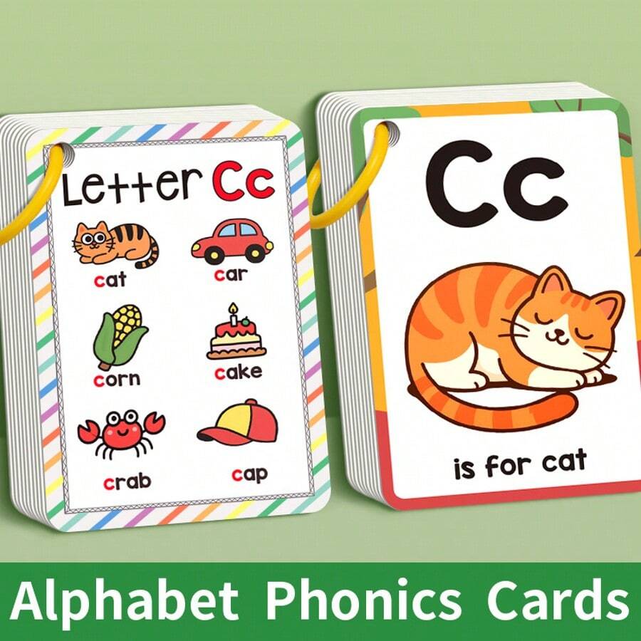 1 pezzo, 26 carte dell'alfabeto inglese, flash card, carte di riconoscimento dell'alfabeto animale, flash card di riconoscimento fonetico dell'alfabeto inglese, stampa su entrambi i lati con illustrazioni divertenti, parole comuni indicizzate sistematicamente che iniziano con ogni lettera, materiale spesso e durevole per facile conservazione e trasporto, ausili didattici per l'insegnamento dell'inglese per il ritorno a scuola, regalo ideale per le vacanze. - Multicolore - Visualizzare 1