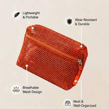 Capsule Coffee Storage Box, Portable Travel Mesh Zipper Storage Bag - Orange - View 4