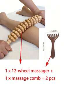 Wooden Massager | Made Of Natural Solid Wood Roller From China (Straight And Curved Rods) | Relieve Muscle Tension And Improve Cellulite | Body Shaping | Essential Home Massage Tool | Unisex Health Tool | Holiday Health Gift - View 18