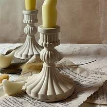 SILIKE LUFEI 1 buah Cetakan Silikon Tanah Liat Motif Garis Vertikal Romawi untuk Alas Lilin, Cocok untuk Membuat Lilin Resin, Plaster, Produk Aromaterapi, Dekorasi Rumah, dan Pajangan Silikon. - Cetakan dasar lilin bergaris Romawi - View 3
