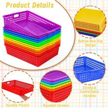 6 Pcs Plastic Classroom Storage Baskets Bulk 14 X 10 In Turn In Paper Tray For Classroom A4 Size Colorful Storage Organizer Bin Wi - 6pcs - View 3