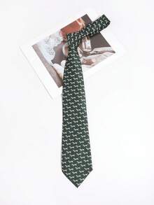 1PC Men's Casual Dog/Giraffe Pattern Hand-Tied Tie, Suitable For Business Daily Commute Matching - Multicolor - View 3