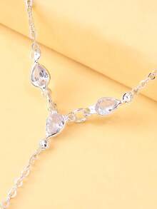 outingfit 1pc Rhombus Daily Long Pendant Necklace For Women, European And American Style, Suitable For Evening Party, Beach, Party, Fashionable And Versatile Chest Chain Necklace - Multicolor - View 6