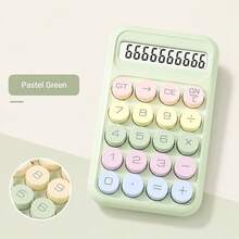 Kalkulator Meja Tombol Bulat Blok Warna yang Menenangkan, Skema Warna Macaron Berlapis dengan Umpan Balik Taktil yang Tajam, Layar LCD Lebar Menampilkan 10 Digit, Bodi Ramping dan Portabel, Untuk Belajar Siswa, Perhitungan Harian Kantor, Alat Tulis Meja yang Lucu, 1 Baterai AAA (Tidak Termasuk) - A - View 16