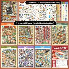 Ziyi 新款迷你商店場景貼紙書-分段式 PET 貼紙,適用於商店室內拼貼,可為您的手帳或計畫本打造沉浸式裝飾佈局,易於定位的場景建構元素 - 均碼 - 查看 11