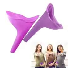 2pcs Portable Silicone Female Urination Device, Foldable Reusable Female Standing Urinal Funnel With Storage Box, Compact Travel Urinal, Suitable For Camping, Hiking, Outdoor Personal Hygiene Accessory - Multicolor - View 6