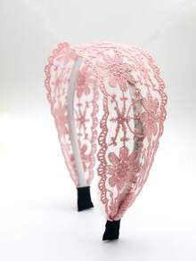 1件裝黑色鏤空蕾絲花卉刺繡髮箍，優雅時尚波西米亞風女性髮飾，適合日常穿搭、約會、聚會與外出 - 黑色 - 查看 10