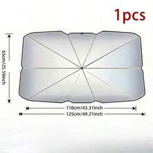 Foldable Umbrella-Style Car Front Windshield Sun Shade With Silver And Titanium Silver Coating, UV Protection, Heat Insulation, One-Click Open/Close, Portable Storage, Universal For Sedan And SUV, Summer Interior Sun Protection Modification Accessory - Multiple Styles - View 13
