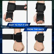 2pcs Set Fitness Squat Weightlifting Pull-Up Wrist Hooks Horizontal Bar Sports Equipment, For Reducing Strength Training, Not Hand Strength Hooks Gym Accessories - Black - View 1