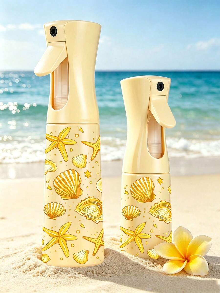 新款夏季貝殼圖案 PET 旅行噴霧瓶,專業高壓霧化噴瓶,200ml/300ml 高壓連續自動真空細霧噴瓶,美髮造型工具,美髮產品與配件,旅行必備 - 彩色 - 查看 1