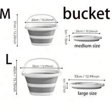 10L Thickened Foldable Portable Bucket, Multi-Purpose Storage Bucket, Suitable For Car Washing, Camping, Fishing, Home Cleaning And RV, Space-Saving Home Cleaning Tool - Multicolor - View 10