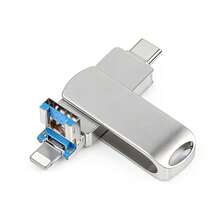 2TB 3-In-1 USB Flash Drive หน่วยเก็บข้อมูลภายนอก เข้ากันได้กับโทรศัพท์/IPod/คอมพิวเตอร์/IOS และ Android/PC - ดู 1
