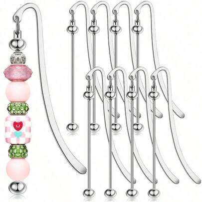 3/8/10pcs Beaded Bookmarks, DIY Metal Bookmarks With Beaded Crafts, Exquisite Bookmarks For Bookshelf, Suitable As Gifts For Book Lovers, Students, Teachers, Friends And Family