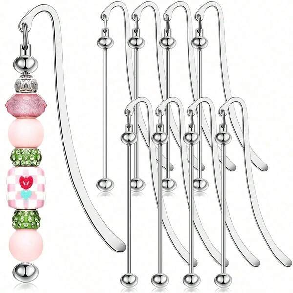 3/8/10pcs Beaded Bookmarks, DIY Metal Bookmarks With Beaded Crafts, Exquisite Bookmarks For Bookshelf, Suitable As Gifts For Book Lovers, Students, Teachers, Friends And Family
