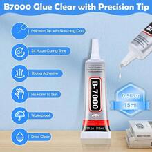 16 Pcs 0.5 Fl Oz (15ml)  B7000 Clear Super Glue, Precision Tip Rhinestone Craft Glue, Bedazzling Kit For Jewelry DIY, Bead, Fabric, Shoes, Crochet, Brooch, Earrings Pendant - 16pcs 0.5 Fl Oz (15ml) - 查看 2