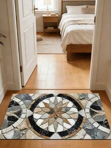 1pc Vintage Floral Marble Pattern Diatomaceous Earth Kitchen Anti-Slip Mat 3.5mm, Cuttable, Absorbent & Anti-Fatigue, Kitchen Rug Bathroom Mat Hallway Entryway Outdoor Garden Indoor Small Carpet Toilet Mat - Multicolor - View 11