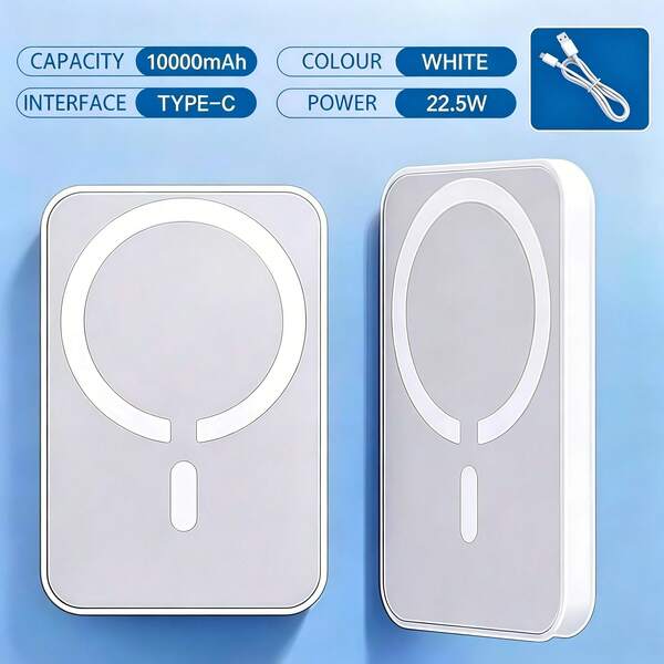GAWFOLK Power bank con ricarica rapida da 15 W. Il power bank magnetico ha una capacità di 5.000 mAh ed è costruito per durare. Il supporto regolabile ne migliora l'usabilità e la funzione di ricarica wireless è compatibile con un'ampia gamma di telefoni cellulari e dispositivi elettronici.