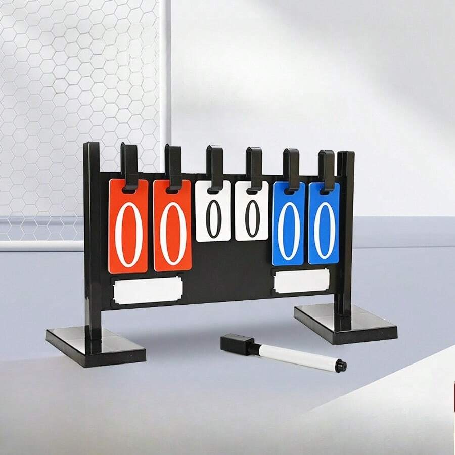 CENLEN A Sports Equipment With A Scorecard, A Foldable And Reversible Scoreboard For Ping Pong, Basketball, Volleyball, And Soccer, Suitable For Indoor And Outdoor Use. - Red/Blue - 4-digit Vertical Scoreboard With Round Counter - View 1