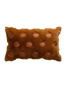 Homemorelove 1/2pcs PV Velvet Small Pumpkin Embroidered Pillow Case, Autumn Decor, Thanksgiving, Halloween Atmosphere Home Decoration Cushion, Suitable For Living Room, Bedroom, Sofa, Pillow Insert Not Included - Deep-burn Rabbit Fur Deep-burn - View 9