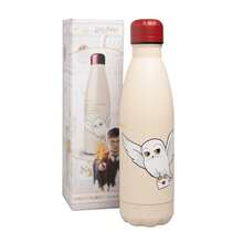 Safta Harry Potter 哈利波特 Hedwig 500ml 不鏽鋼水瓶，配防漏 AirSnug 瓶蓋，可重複使用，返校適用，奶油色貓頭鷹設計配紅色瓶蓋 - 選項 2 - 查看 3