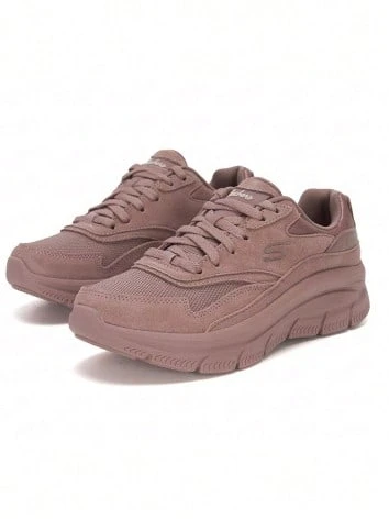 Skechers Women's Suede And Mesh Retro Chunky Sneakers, Casual Athletic Shoes - Dusty Pink - View 1