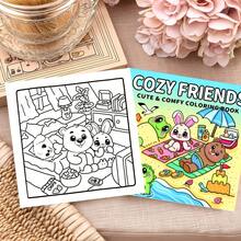 1 Stück bequemes Malbuch für Kinder mit Freunden, mit niedlichen flauschigen Tieren wie Bären und Welpen und ihrer engen Freundschaft, dickem Liniendesign, 24 Seiten aus dickem Papier, geeignet zur Förderung von Kreativität und künstlerischem Interesse, Malbuch zur Entspannung für Erwachsene, perfektes Geschenk für Geburtstag, Weihnachten, Thanksgiving und Ostern - Malbuch zum Thema "Freunde fürs Leben" - Übersicht 8