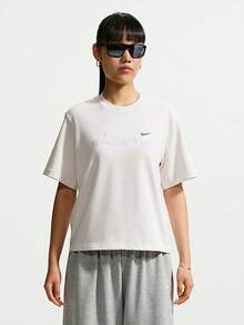 Nike Women's AS W NSW SS TEE BOXY Short Sleeve Knit Collarless T-Shirt TIW1213-030 - Baby Blue - View 1