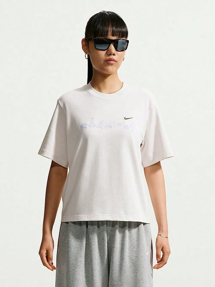 Nike Women's AS W NSW SS TEE BOXY Short Sleeve Knit Collarless T-Shirt TIW1213-030 - Baby Blue - View 1