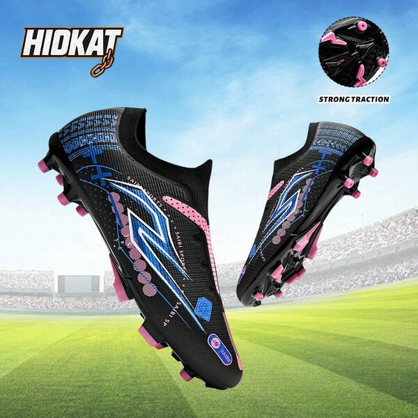 Hidkat Men's Daily Wear AG Artificial Grass Football Shoes, Unisex Football Shoes, Multi-Stud AG Outsole, Strong Grass Grip, Lightweight Breathable, Cushioned Insole, Durable Sports Shoes, Full Size For Adult Football Players