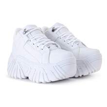 Buffalo Women's High Platform Sneakers Tractor Shoe 7cm High Promotion - 白色 - 查看 3
