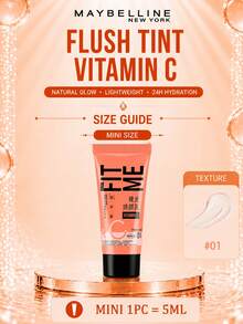 Maybelline 美寶林 Bare Glow 賦活乳液 #01 5ml 試用裝，1/3件可選，改善肌膚紋理，三重精華保濕，維生素C亮白，提亮膚色，適合中性至油性肌膚 - 美寶蓮早C管素顏霜 01 - 查看 13