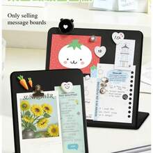 1pc Desktop Message Board, Small Black Chalkboard Vertical Erasable Memo Board, Solid Color Office Reminder Board, Magnetic Display Rack, Suitable For Home, School, Kitchen, Office, Restaurant, Reminder! - Multiple Styles - View 2