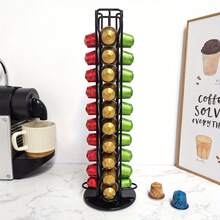 Coffee Capsule Storage, Holds 40 Capsules, Fits 3.8CM Size Coffee Capsules, Rotatable - Multicolor - View 4