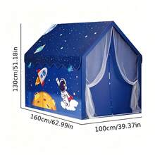 Boys Space‑Themed Hut & Princess Fantasy Tent | Outdoor Picnic Tent | Baby Constant‑Temperature Sleeping Bag | Starry Indoor Playhouse, For Bedtime Play & Home Leisure, Christmas & Halloween Birthday Gifts For Kids|Play Tent - Blue - View 3