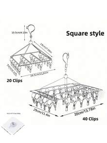 Ever Blooming 20/40 Clips Windproof Drying Rack, Socks & Underwear Hanging Storage Rack, Multi-Functional Hooks, Suitable For Home And Retail Scenarios, Back To School Season Drying Rack, Home Decor - Multicolor - View 9