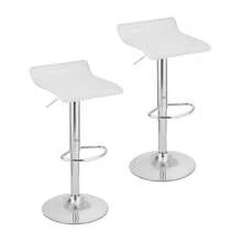Baroni Home Draaibare Barkruk met Verstelbare Hoogte, Verchroomde Voet met Voetensteun en Krasbestendige Onderkant, Barkruk voor Keuken, Restaurant en Keukeneiland, Eenvoudig te Monteren, 38 x 45 x 59-79 cm - Wit - Bekijken 2