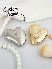 Personalized Cloud-Shaped Portable Makeup Mirror, Customized Silver Engraved Pocket Mirror, Bridesmaid Wedding Women's Handbag Mirror, Customized Bridesmaid Gift, Engraved Pocket Mirror - Multicolor - View 6
